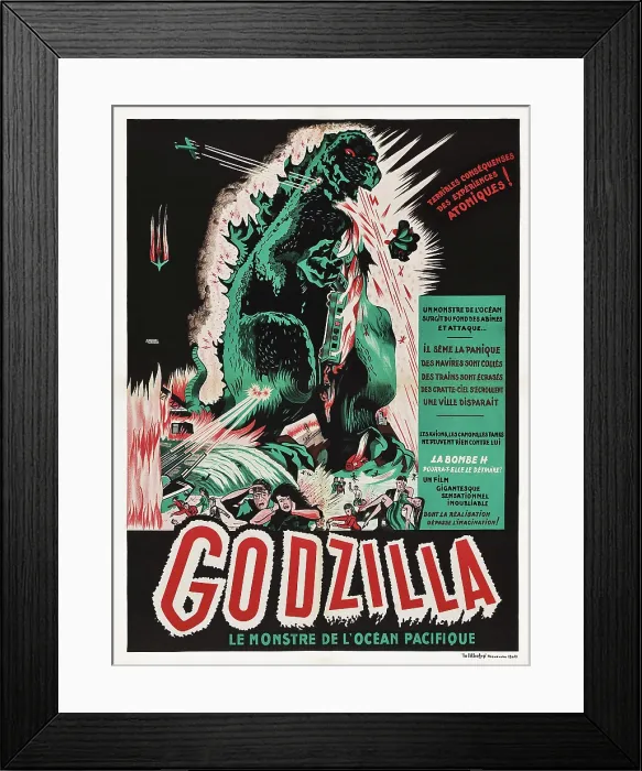 Framed Print : GODZILLA, Godzilla on French poster art, 1956 Framed Print : GODZILLA, Godzilla on French poster art, 1956
