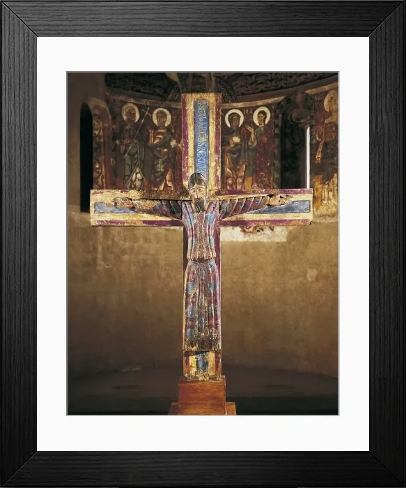 Framed Print : AISA / Everett Collection OKEEFFE, Georgia (1887-1986). Batll Majesty. 2nd half s.XII. Woodcarving, cypress (Christ) and chestnut tree (cross), with polychromy in tempera