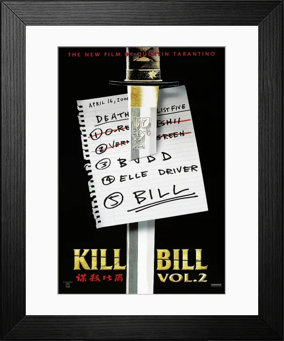 Framed Print : KILL BILL: VOLUME 2, US Poster, 2004. Miramax / courtesy Everett Collection Framed Print : KILL BILL: VOLUME 2, US Poster, 2004. Miramax / courtesy Everett Collection