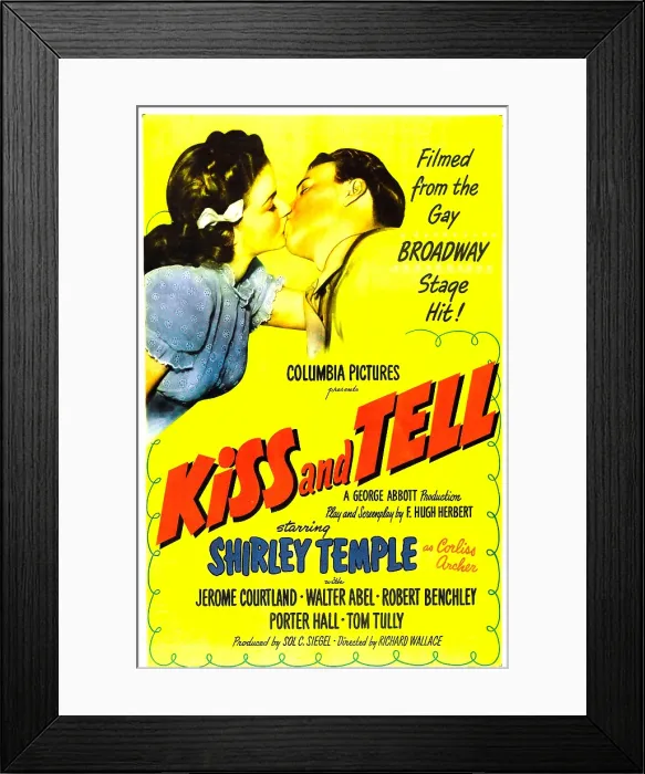 Framed Print : KISS AND TELL, US poster, Shirley Temple, Jerome Courtland, 1945 Framed Print : KISS AND TELL, US poster, Shirley Temple, Jerome Courtland, 1945