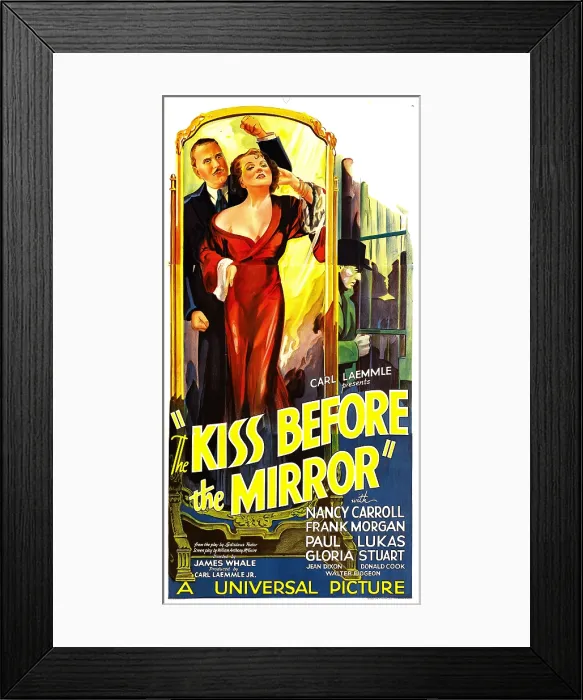 Framed Print : THE KISS BEFORE THE MIRROR, from left: Frank Morgan, Nancy Carroll, 1933