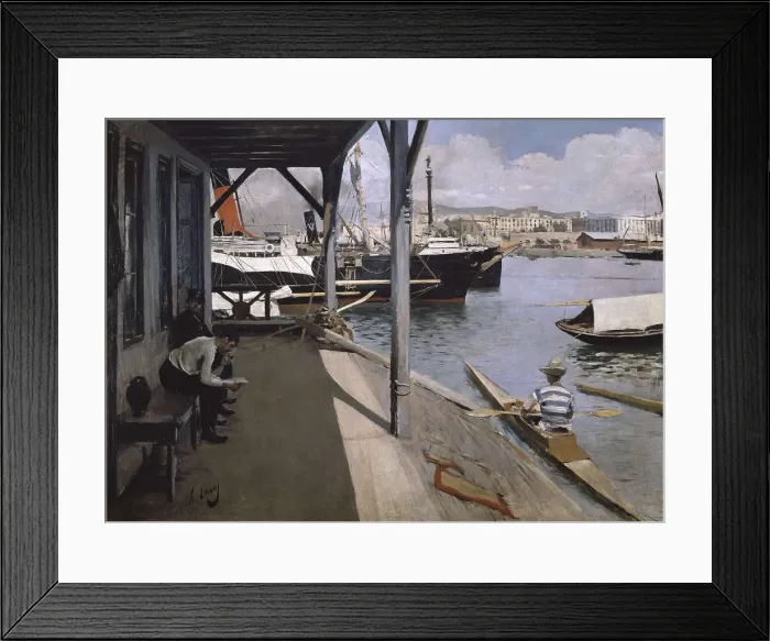 Framed Print : CASAS i CARBO, Ramn (1866-1932). Barcelona Yacht Club. 1890 - 1891. Modernism. Oil on canvas. SPAIN. Monistrol de Montserrat. Museum of Montserrat