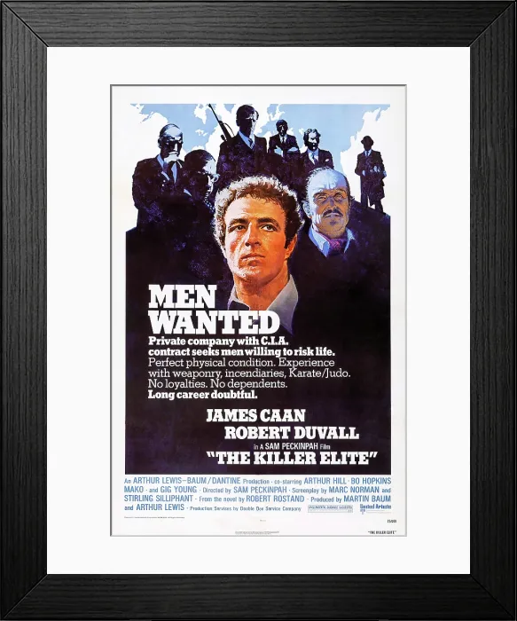 Framed Print : THE KILLER ELITE, US poster art, from left: James Caan, Robert Duvall, 1975