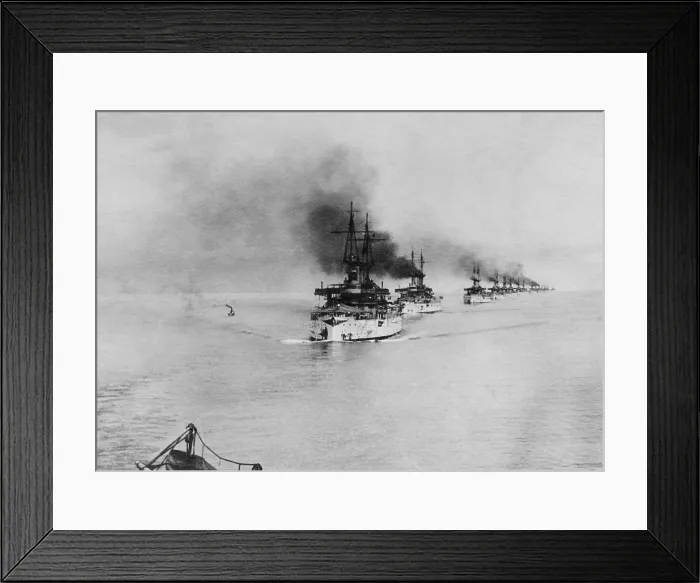 Framed Print : The Great White Fleet leaving San Francisco, California, en route to Honolulu, July 7, 1908 (BSLOC_2017_2_85) Framed Print : The Great White Fleet leaving San Francisco, California, en route to Honolulu, July 7, 1908 (BSLOC_2017_2_85)