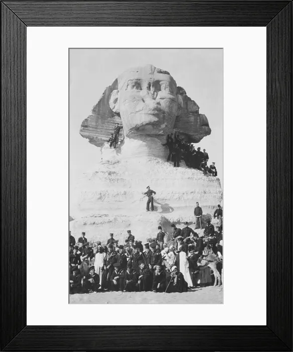 Framed Print : Great White Fleet's Sailors pose at the Sphinx during a sightseeing tour to Giza, Egypt. January 1909 (BSLOC_2017_2_88) Framed Print : Great White Fleet's Sailors pose at the Sphinx during a sightseeing tour to Giza, Egypt. January 1909 (BSLOC_2017_2_88)