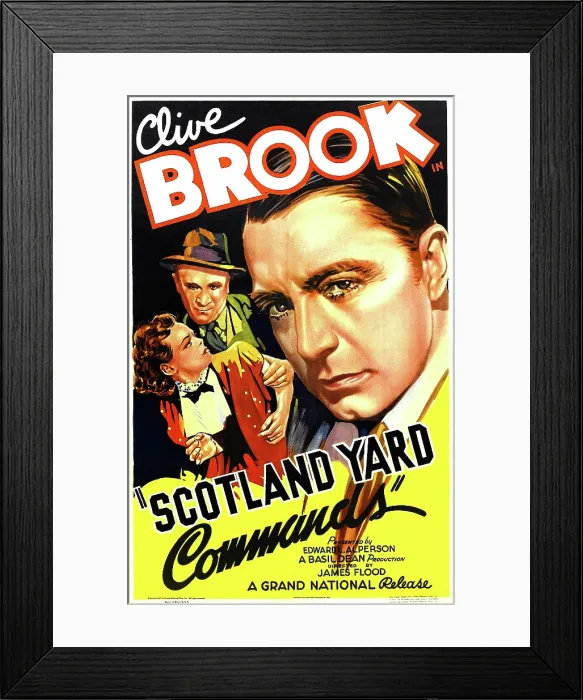 Framed Print : SCOTLAND YARD COMMANDS, (aka THE LONELY ROAD), far left: Victoria Hopper, far right: Clive Brook, 1936