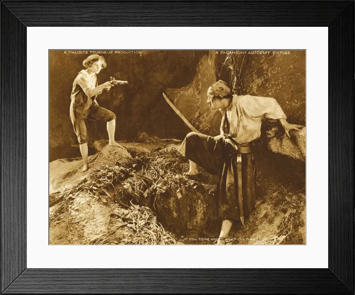 Framed Print : TREASURE ISLAND, l-r: Shirley Mason, Charles Ogle on lobbycard, 1920 Framed Print : TREASURE ISLAND, l-r: Shirley Mason, Charles Ogle on lobbycard, 1920
