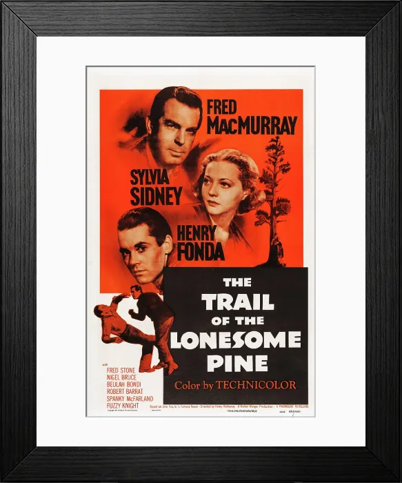 Framed Print : THE TRAIL OF THE LONESOME PINE, from top: Fred MacMurray, Sylvia Sidney, Henry Fonda on poster art, 1936