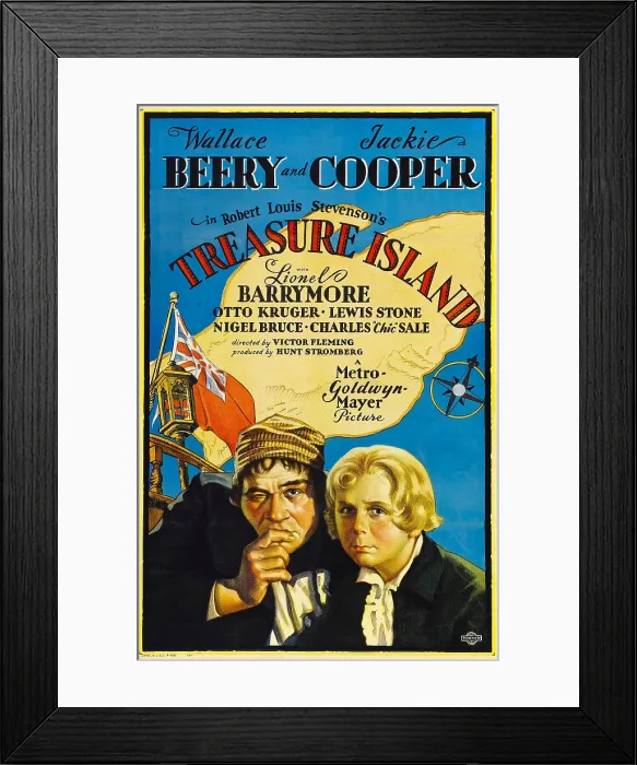Framed Print : TREASURE ISLAND, from left: Wallace Beery, Jackie Cooper, 1934