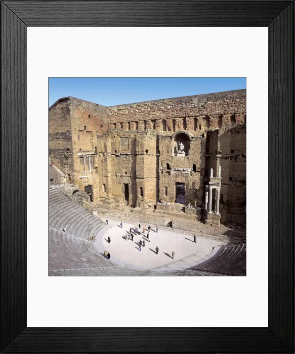 Framed Print : FRANCE. PROVENCE ALPES CTE D'AZUR. VAUCLUSE. Orange. Roman theatre (1st c. AD) with the statue of emperor Augustus. AISA / Everett Collection**US SALES ONLY**