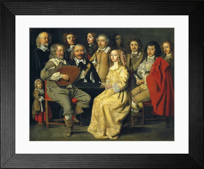 Framed Print : LE NAIN, Antoine (1588-1648). The Musical Reunion (Reunion Musicale, dit Reunion de famille). 1642. Oil on copper. Oil. FRANCE. Paris. Louvre Museum Framed Print : LE NAIN, Antoine (1588-1648). The Musical Reunion (Reunion Musicale, dit Reunion de famille). 1642. Oil on copper. Oil. FRANCE. Paris. Louvre Museum