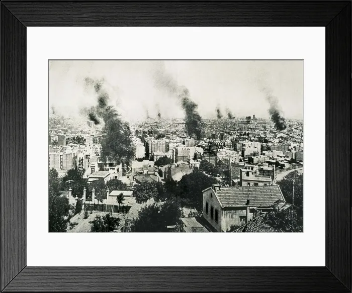 Framed Print : SPAIN. Barcelona. Spain. Barcelona. Tragic Week (1909). Burning of convents. Image published in the magazine 'La Actualidad'. AISA / Everett Collection**US SALES ONLY** Framed Print : SPAIN. Barcelona. Spain. Barcelona. Tragic Week (1909). Burning of convents. Image published in the magazine 'La Actualidad'. AISA / Everett Collection**US SALES ONLY**