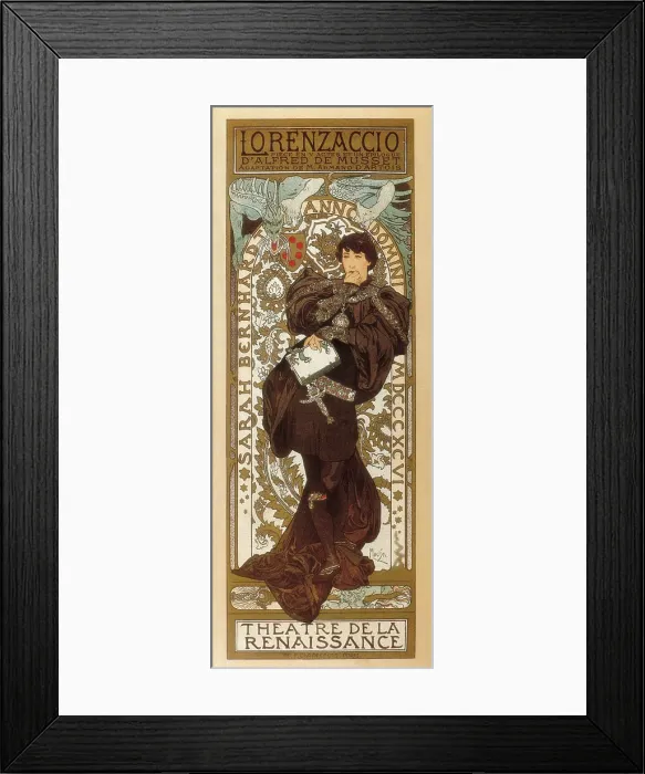 Framed Print : MUCHA, Alphonse Maria (1860-1939). Lorenzaccio. 1896 Framed Print : MUCHA, Alphonse Maria (1860-1939). Lorenzaccio. 1896