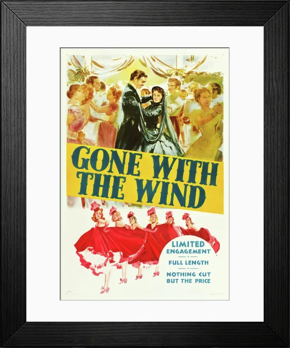 Framed Print : GONE WITH THE WIND, Clark Gable, Vivien Leigh, 1939