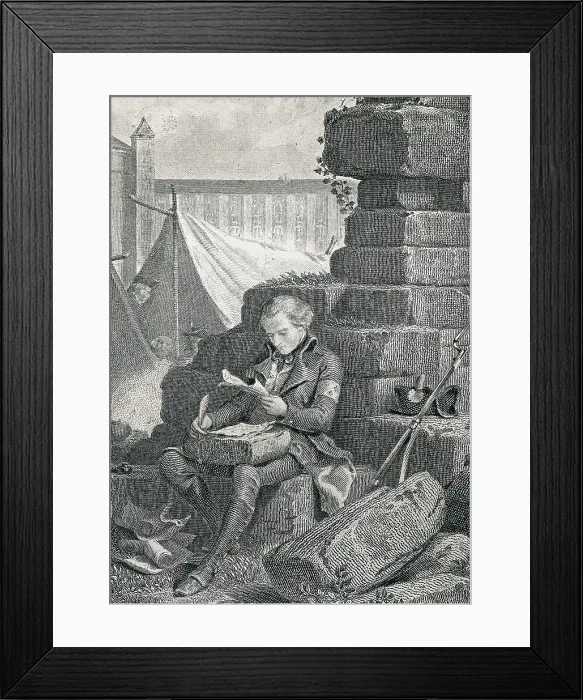 Framed Print : CHATEAUBRIAND, Francois-Auguste-Rene, Viscount de (1768-1848). Illustration of 'Memoirs from beyond the tomb' (Memoires d'outre-tombe) (1809-1841). Etching