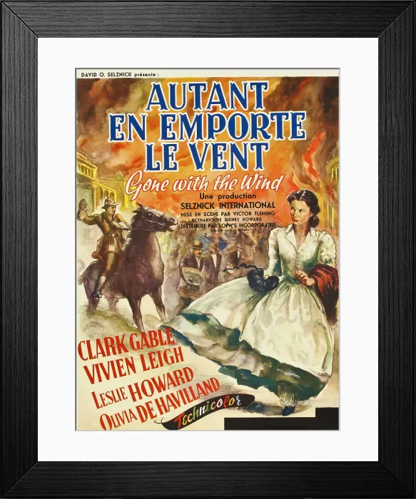 Framed Print : GONE WITH THE WIND (aka AUTANT EN EMPORTE LE VENT), Vivien Leigh on Belgian poster art, 1939 Framed Print : GONE WITH THE WIND (aka AUTANT EN EMPORTE LE VENT), Vivien Leigh on Belgian poster art, 1939