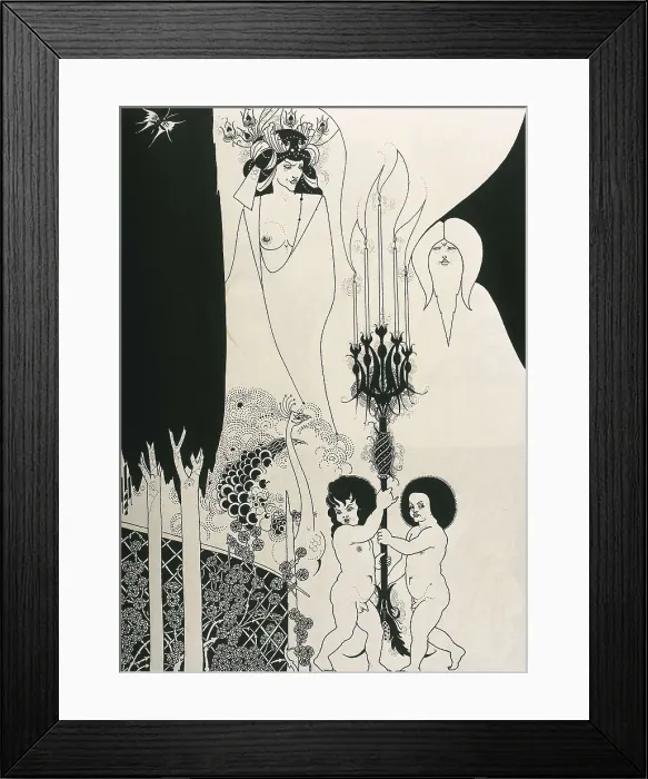 Framed Print : BEARDSLEY, Aubrey Vincent (1872-1898). Salome. 1894. 'The Eyes of Herod', illustration from Oscar Wilde's play 'Salome', written in 1893. Modernism