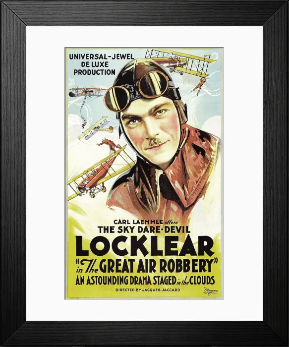 Framed Print : THE GREAT AIR ROBBERY, Ormer Locklear, 1919 Framed Print : THE GREAT AIR ROBBERY, Ormer Locklear, 1919