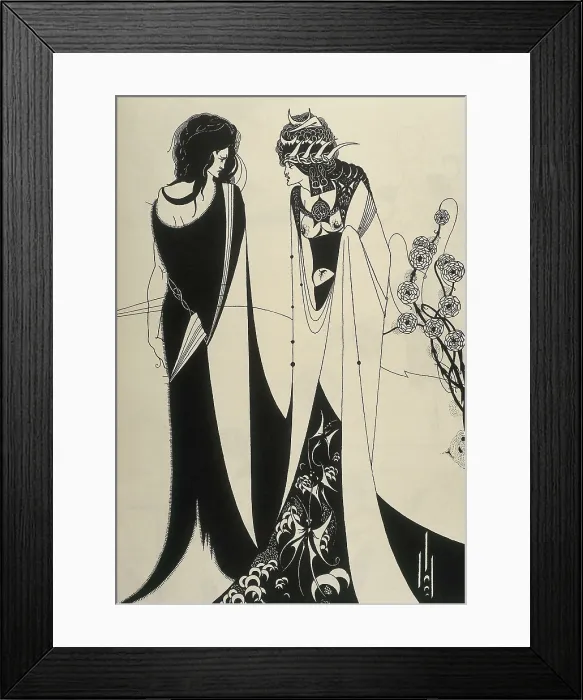 Framed Print : BEARDSLEY, Aubrey Vincent (1872-1898). Salome. 1894. Saint John the Baptist and Salome. Illustrated edition from Oscar Wilde's play 'Salome', written in 1893