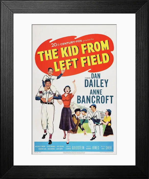 Framed Print : THE KID FROM LEFT FIELD, US poster art, from left: Billy Chapin, Dan Dailey, Anne Bancroft, 1953. TM & Copyright 20th Century-Fox Film Corp Framed Print : THE KID FROM LEFT FIELD, US poster art, from left: Billy Chapin, Dan Dailey, Anne Bancroft, 1953. TM & Copyright 20th Century-Fox Film Corp