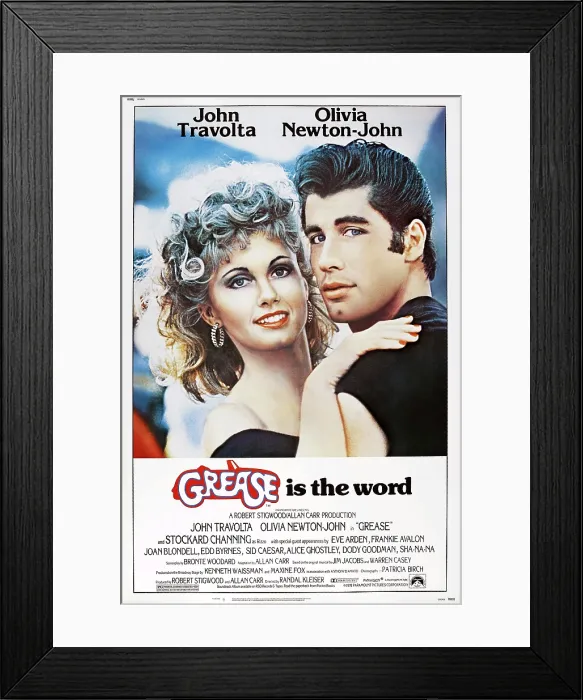 Framed Print : GREASE, US poster, Olivia Newton-John, John Travolta, 1978. Paramount Pictures / Courtesy Everett Collection