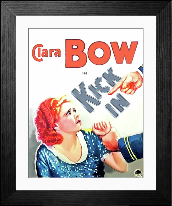 Framed Print : KICK IN, Clara Bow on US poster art, 1931