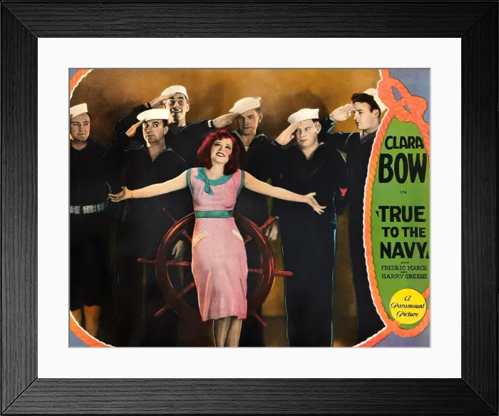 Framed Print : TRUE TO THE NAVY, front: Clara Bow on lobbycard, 1930