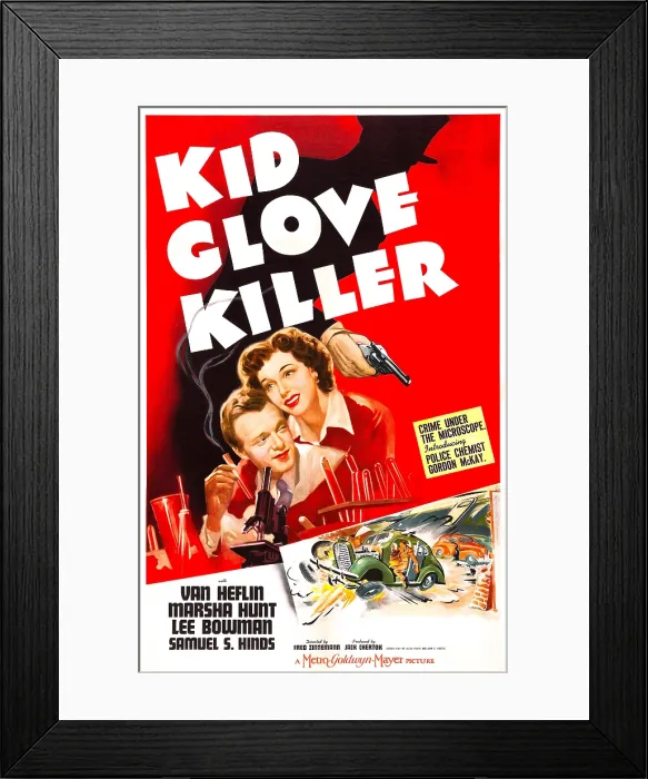 Framed Print : KID GLOVE KILLER, US poster, from left: Van Heflin, Marsha Hunt, 1942 Framed Print : KID GLOVE KILLER, US poster, from left: Van Heflin, Marsha Hunt, 1942