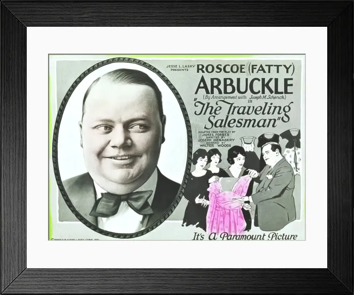 Framed Print : THE TRAVELING SALESMAN, Roscoe Fatty Arbuckle on title card, 1921