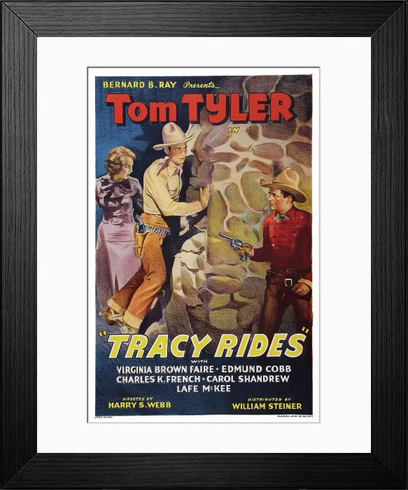 Framed Print : TRACY RIDES, left: Virginia Brown Faire, right: Tom Tyler, 1935