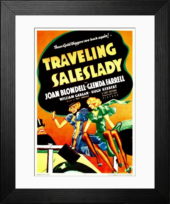 Framed Print : TRAVELING SALESLADY, midget window card, 1935