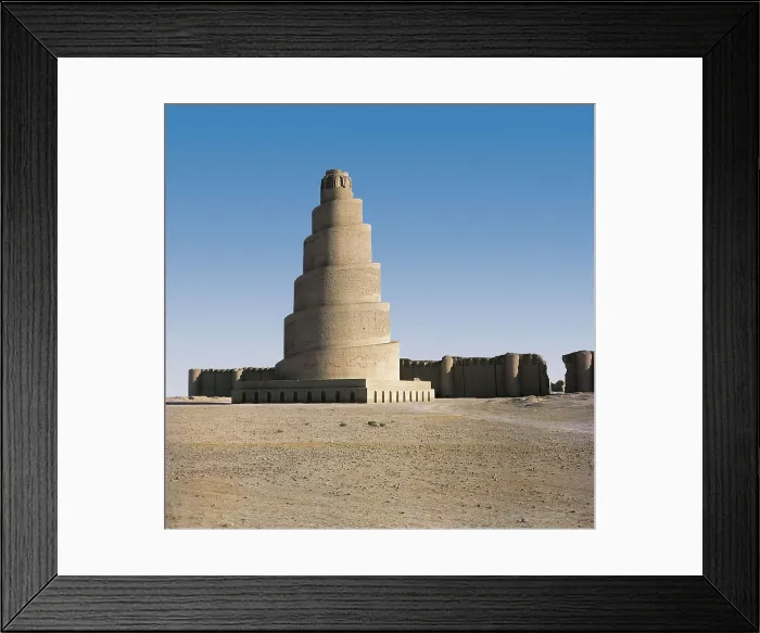 Framed Print : Minaret of the Al-Malwiya Great Mosque or Friday Mosque. 847-861. IRAQ. SALAH AD DIN. Samarra. Islamic art. AISA / Everett Collection**US SALES ONLY**