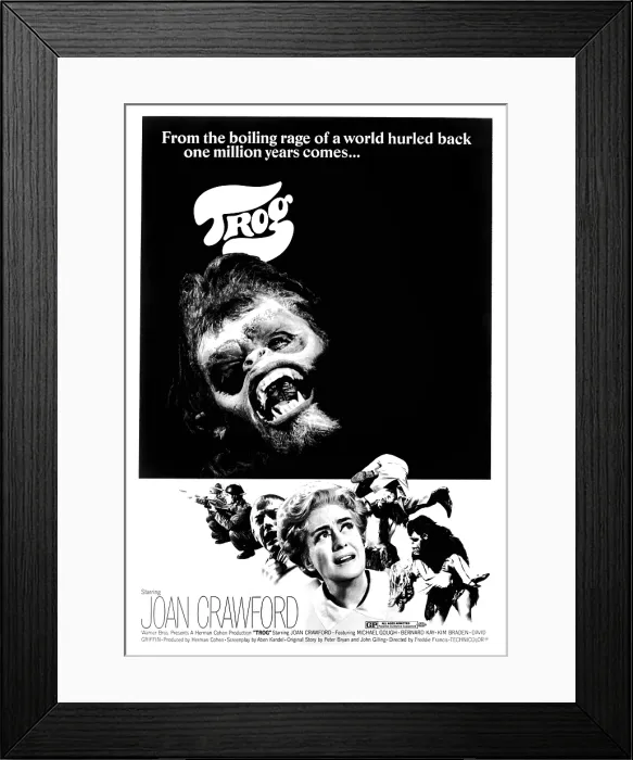 Framed Print : TROG, Joe Cornelius, Joan Crawford, 1970