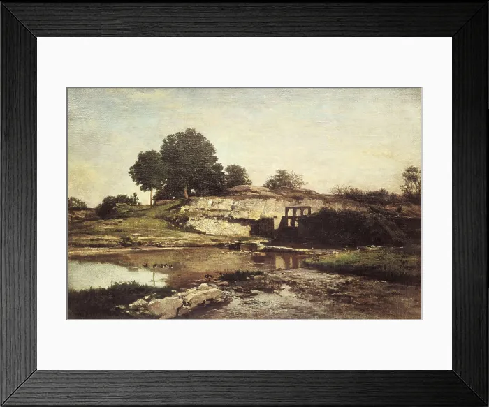 Framed Print : DAUBIGNY, Charles-Franois (1812-1878). The Lock at Optevoz. 1859. Oil on canvas. FRANCE. Paris. Louvre Museum. AISA / Everett Collection**US SALES ONLY**