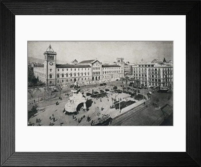 Framed Print : SPAIN. Barcelona. Spain (20th c.). Barcelona. University Square and monument to doctor Robert. AISA / Everett Collection**US SALES ONLY**