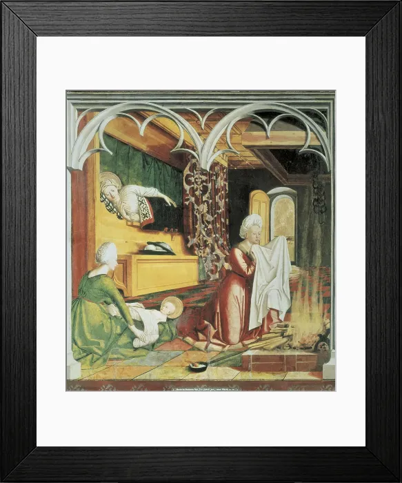 Framed Print : UTTENHEIM, Master of (14th C.). The Birth of the Virgin. ca. 1470. Oil on wood. GERMANY. Nremberg. Germanisches Nationalmuseum (German National Museum) Framed Print : UTTENHEIM, Master of (14th C.). The Birth of the Virgin. ca. 1470. Oil on wood. GERMANY. Nremberg. Germanisches Nationalmuseum (German National Museum)