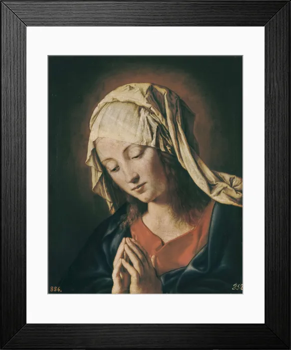 Framed Print : SASSOFERRATO, Giovanni Battista Salvi, called Il (1609-1685). Virgin in Meditation. Baroque art. Oil on canvas. SPAIN. Sevilla. Fine Arts Museum