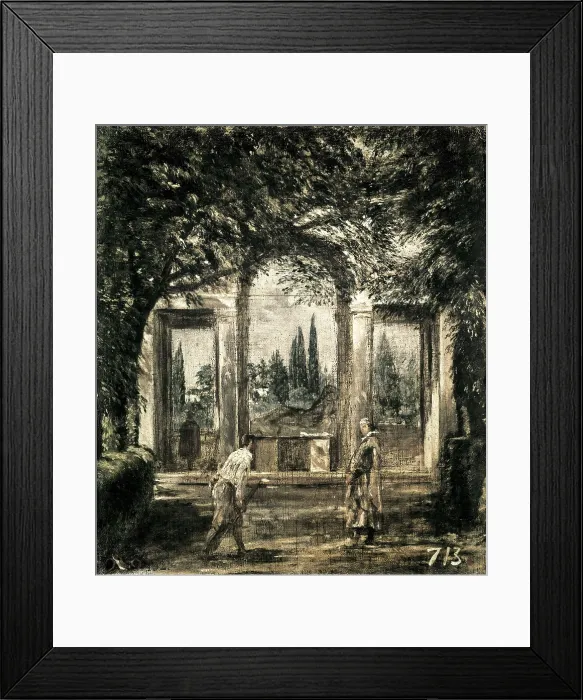 Framed Print : VELAZQUEZ, Diego Rodrguez de Silva (1599-1660). The Gardens of the Villa Medici in Rome. 1651. Painting from the period of the painter's second stay in Rome. Baroque art