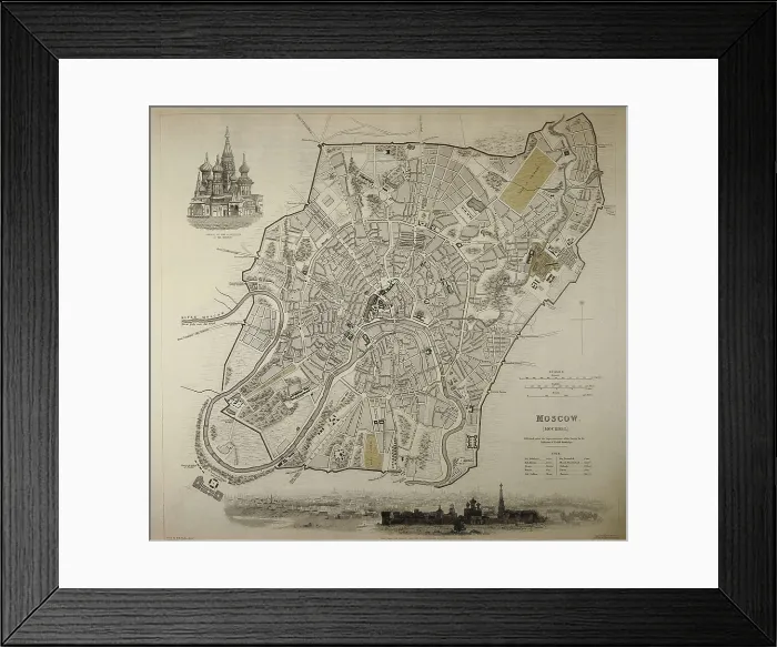 Framed Print : AISA / Everett Collection Map of Moscow (1836). Original drawing by W.B. Clarke and engraving by B Framed Print : AISA / Everett Collection Map of Moscow (1836). Original drawing by W.B. Clarke and engraving by B