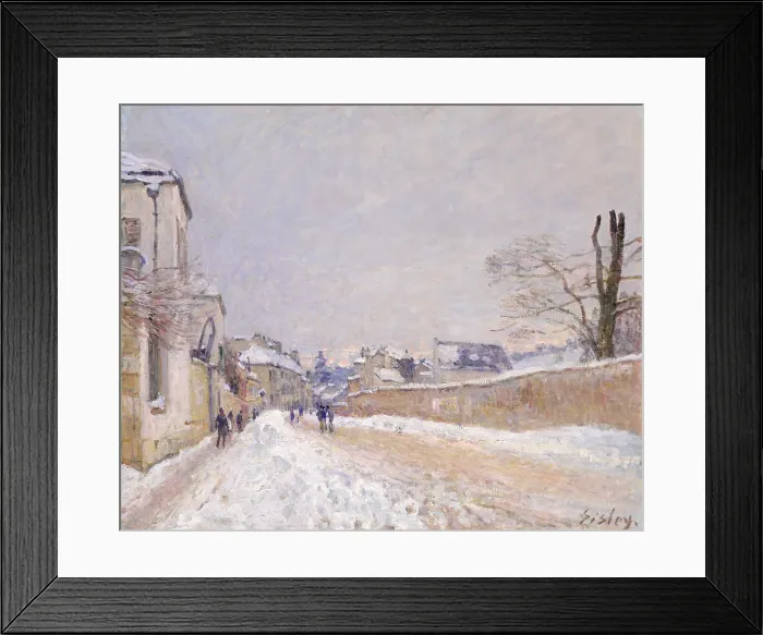 Framed Print : Rue Eugene Moussoir at Moret: Winter, by Alfred Sisley, 1891, French impressionist oil painting Framed Print : Rue Eugene Moussoir at Moret: Winter, by Alfred Sisley, 1891, French impressionist oil painting
