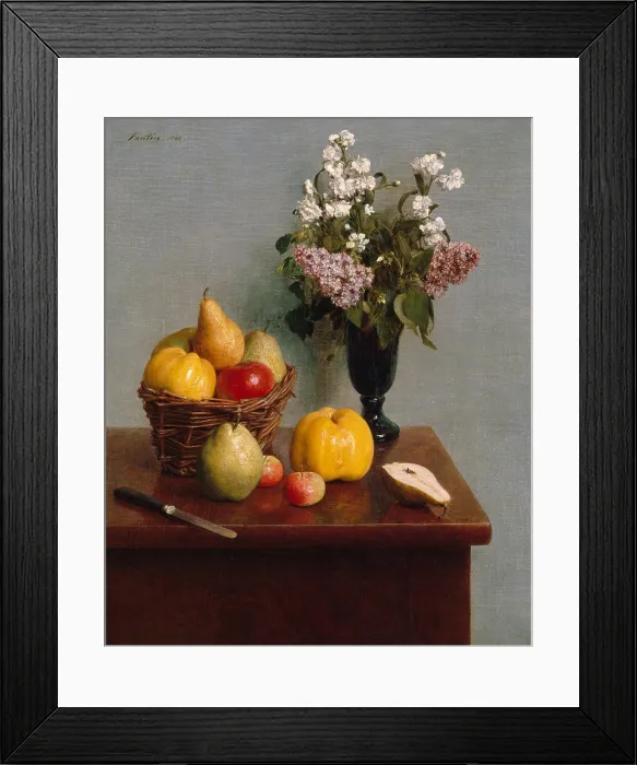 Framed Print : Still Life with Flowers and Fruit, by Henri Fantin-Latour, 1866, French impressionist oil painting Framed Print : Still Life with Flowers and Fruit, by Henri Fantin-Latour, 1866, French impressionist oil painting