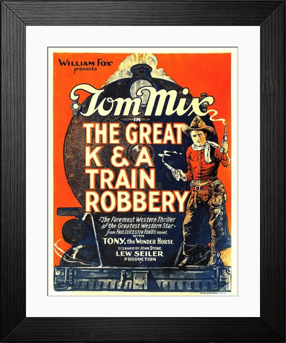 Framed Print : THE GREAT K&A TRAIN ROBBERY, Tom Mix, 1926, TM and Copyright 20th Century Fox Film Corp. All rights reserved. / courtesy Everett Collection Framed Print : THE GREAT K&A TRAIN ROBBERY, Tom Mix, 1926, TM and Copyright 20th Century Fox Film Corp. All rights reserved. / courtesy Everett Collection