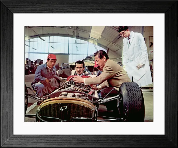 Framed Print : GRAND PRIX, James Garner, Toshiro Mifune, 1966 Framed Print : GRAND PRIX, James Garner, Toshiro Mifune, 1966