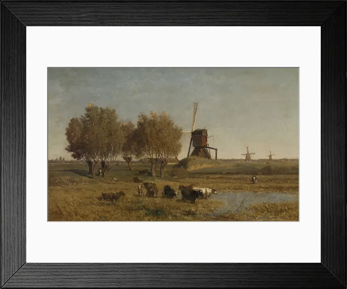 Framed Print : Dutch Polder Landscape near Abcoude, by Paul Gabriel, c. 1877, Dutch painting, oil on canvas Framed Print : Dutch Polder Landscape near Abcoude, by Paul Gabriel, c. 1877, Dutch painting, oil on canvas