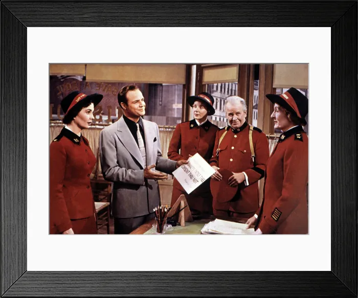Framed Print : GUYS AND DOLLS, Jean Simmons, Marlon Brando, Regis Toomey, 1955
