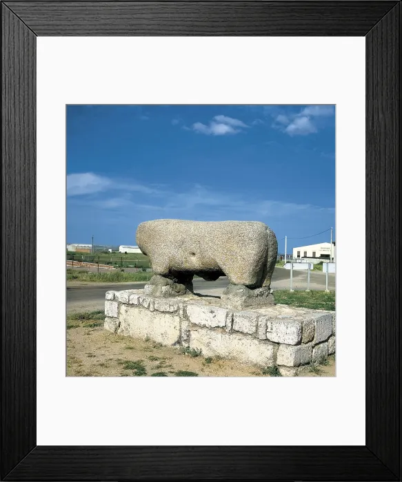 Framed Print : Male Pig. 4th-3rd c. BC. SPAIN. Toro. Iberian art. Sculpture on rock. AISA / Everett Collection**US SALES ONLY**