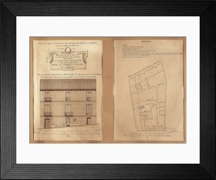 Framed Print : LPEZ DE HOYOS, Juan (1511-1583); CERVANTES SAAVEDRA, Miguel de (1547-1616)