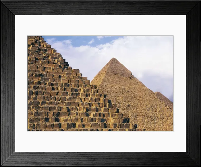 Framed Print : EGYPT. GIZA. Giza. Pyramids of Menkaure, Khafre and Khufu. Egyptian art. Old Kingdom. Architecture. AISA / Everett Collection**US SALES ONLY** Framed Print : EGYPT. GIZA. Giza. Pyramids of Menkaure, Khafre and Khufu. Egyptian art. Old Kingdom. Architecture. AISA / Everett Collection**US SALES ONLY**