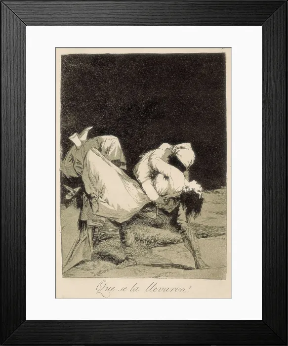 Framed Print : GOYA Y LUCIENTES, Francisco de (1746-1828). They carried her off!. 1799. Capricho plate 8, etching and aquatint. Etching; Engraving. SPAIN. Madrid. National Library