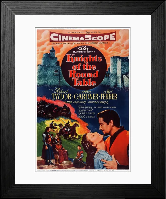 Framed Print : KNIGHTS OF THE ROUND TABLE, US poster, bottom from left: Ava Gardner, Robert Taylor, 1953